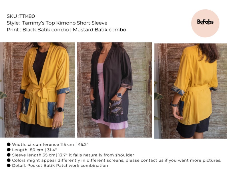 Tammy's kimono long sleeve-Flowy Rayon Cardigan Top Stylish Girlfriend Present for Summer image 5