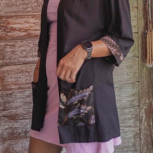 Tammy's kimono long sleeve-Flowy Rayon Cardigan Top Stylish Girlfriend Present for Summer image 7