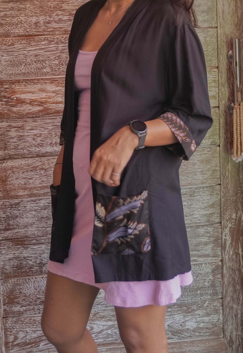 Tammy's kimono long sleeve-Flowy Rayon Cardigan Top Stylish Girlfriend Present for Summer image 7