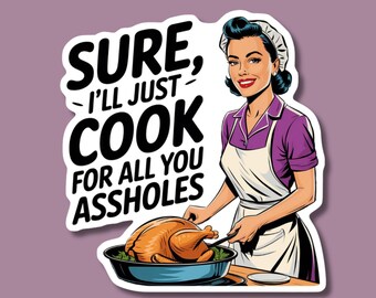 Pegatina de vinilo sarcástica retro / Calcomanía feminista divertida / Pegatina para portátil de pin-up