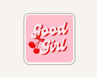 Good Girl Cherry Stickers | Retro Candy Heart Vinyl Decals