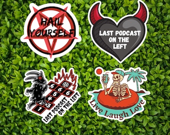 Paquete de pegatinas de vinilo "Último podcast a la izquierda" - Pentagrama "Hail Yourself"