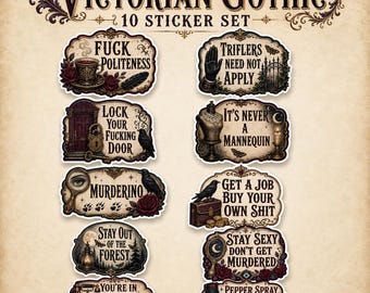 True Crime Sticker Set of 10, Murderino Gift, Funny Podcast Inspired Glossy Vinyl Stickers