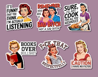 Pegatina de vinilo sarcástica retro / Calcomanía vintage para portátil (3 pulgadas)