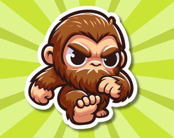 Pegatina de vinilo de críptidos – Calcomanía resistente al agua de 7,6 cm / Bigfoot, Sasquatch, Mothman, Lobo Ness, Yeti, Abominable hombre de las nieves