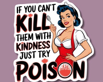 Pegatina de vinilo sarcástica retro de 3 pulgadas / Divertida calcomanía feminista / Pegatina vintage sarcástica para laptop / Comprar por unidad o paquete de 6