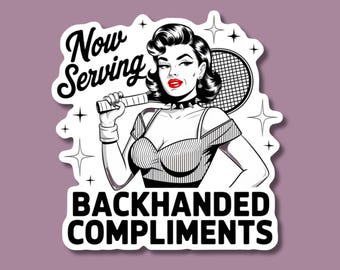 Pegatina de vinilo sarcástica retro de 3 pulgadas / Divertida calcomanía feminista / Pegatina para portátil de pin-up vintage sarcástica