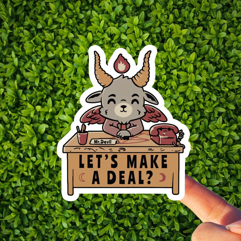 Cute Satan Lets Make a Deal Sticker / Last Podcast on the Left Hail Yourself / Ben Kissel / Pastel Goth / Henry Zebrowski / Marcus Parks afbeelding 1