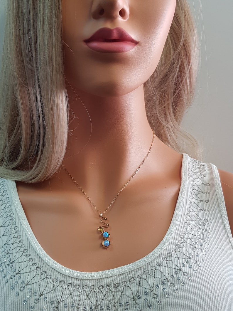 Jewelry Set for Women Opal Necklace and Opal Earrings Set Etsy
