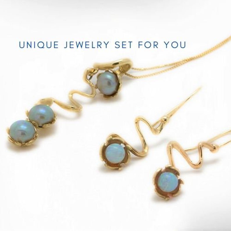 Opal Earrings and Necklace Designer Set