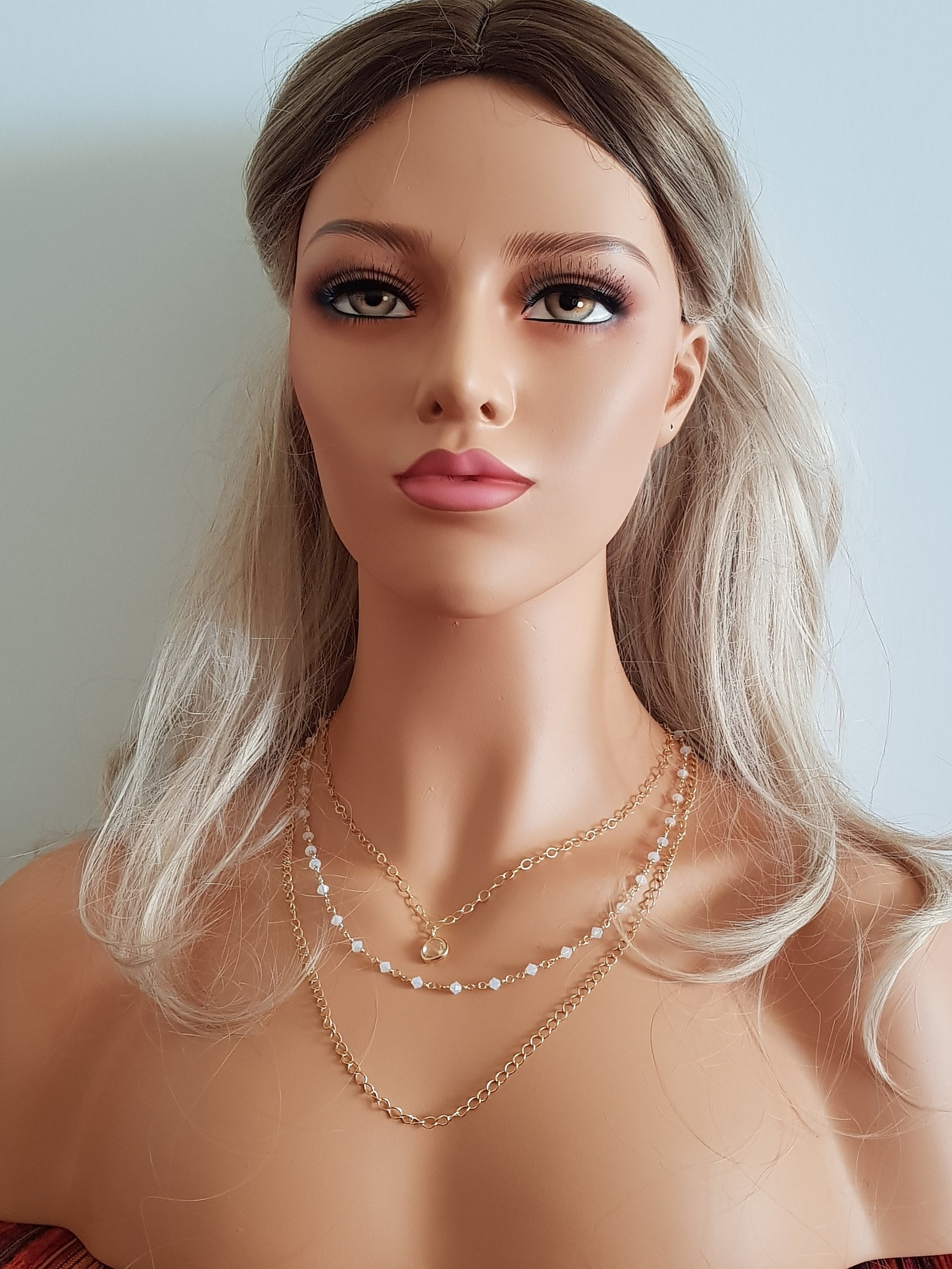 Gold Filled Necklace Layered Necklace Women Triple Strand Etsy