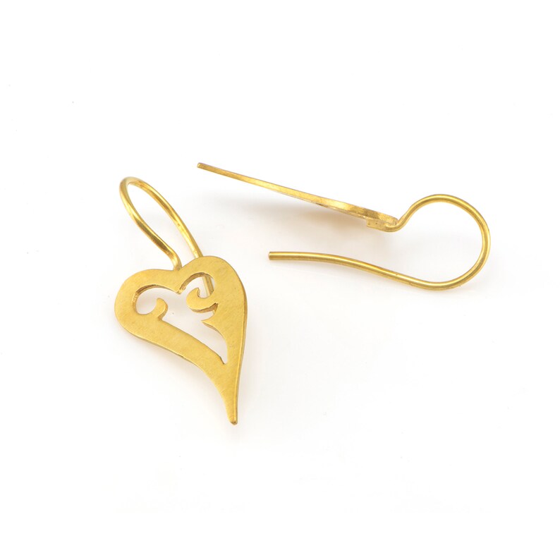 Statement Earrings Gold, Dangle Earrings for Women, Leaf Earrings Gold, 14k gold plated Silver Earrings, Unique Elegant Earrings Gift. image 4