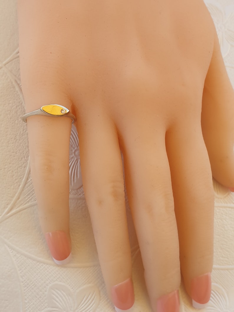 Pinky Ring Women 22k Solid Gold and Silver Pinky Gemstone Women Signet Ring Personalized Ring Gift Pinky Promise Ring