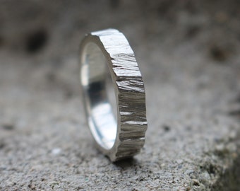 Ring for men, Brutalist ring with an iceberg texture
