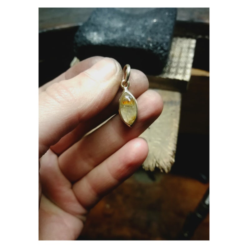 Personalized unisex jewelry with natural stones Gold rutiled quartz Necklace