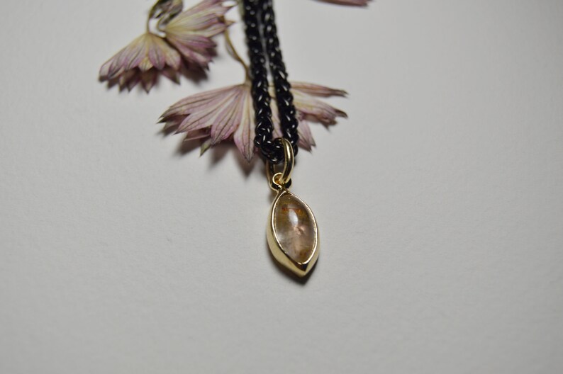 Personalized unisex jewelry with natural stones Gold rutiled quartz Necklace