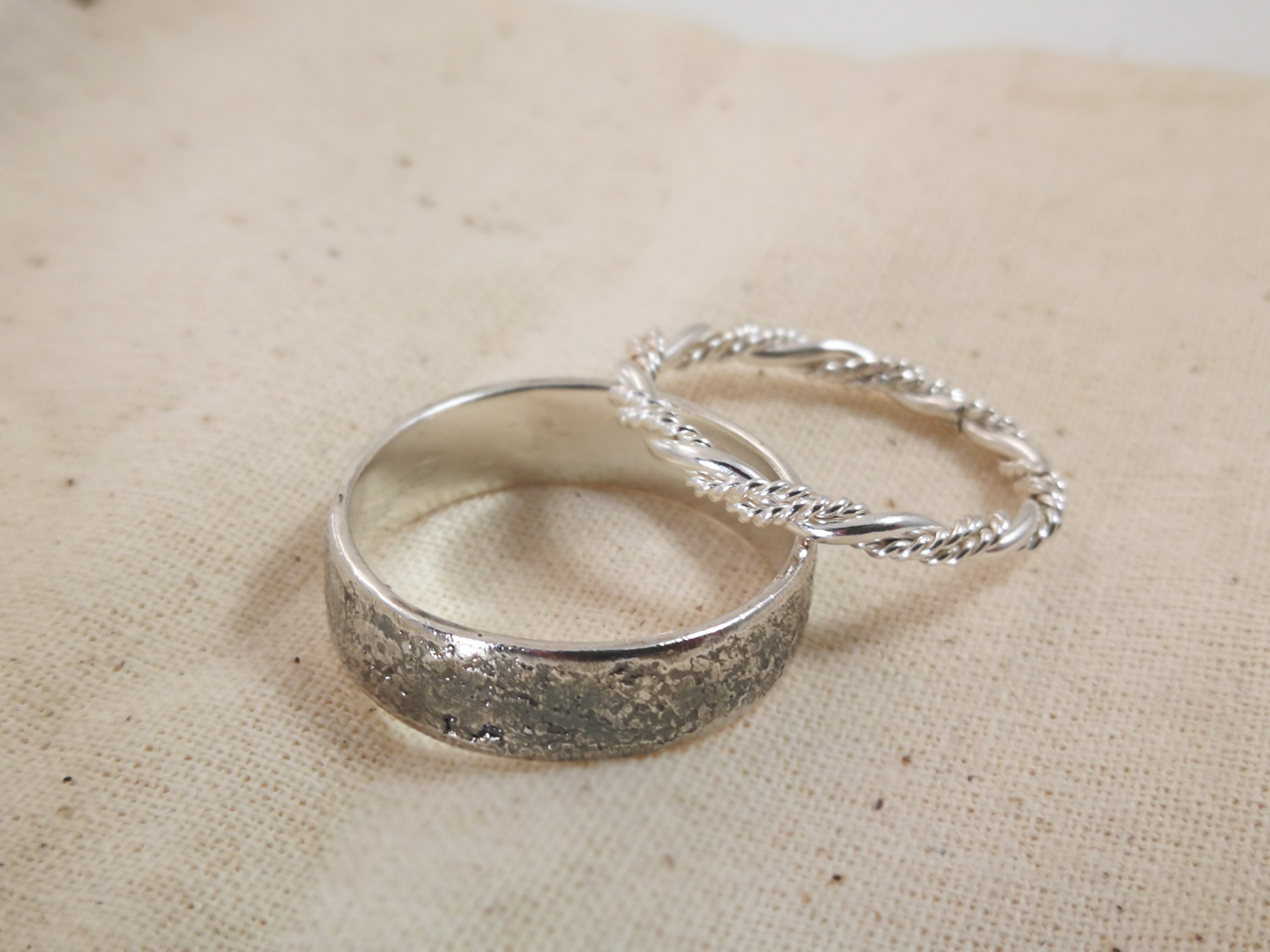 WEDDING RINGS SET Zilveren trouwringen Unieke Anillos Etsy