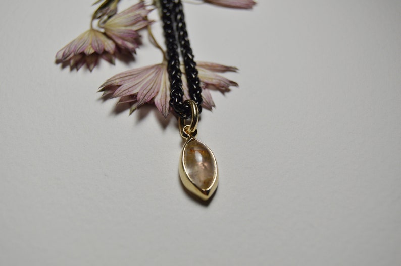 Personalized unisex jewelry with natural stones Gold rutiled quartz Necklace