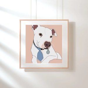 Custom Dog Portrait From Photo, Personalized Pet Memorial Gift, Dog Mom Gift, Custom Pet Portrait, Cartoon Pet Portrait