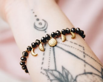 Celestial Moon bracelets, Stainless steel and gold– Lunar Phases, fairy witch jewelry