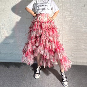 Adult bride softest split tulle skirt,long maxi tulle skirt with a train,Evening long skirt,Bridesmaid dress,Photo shoot skirt,Any size