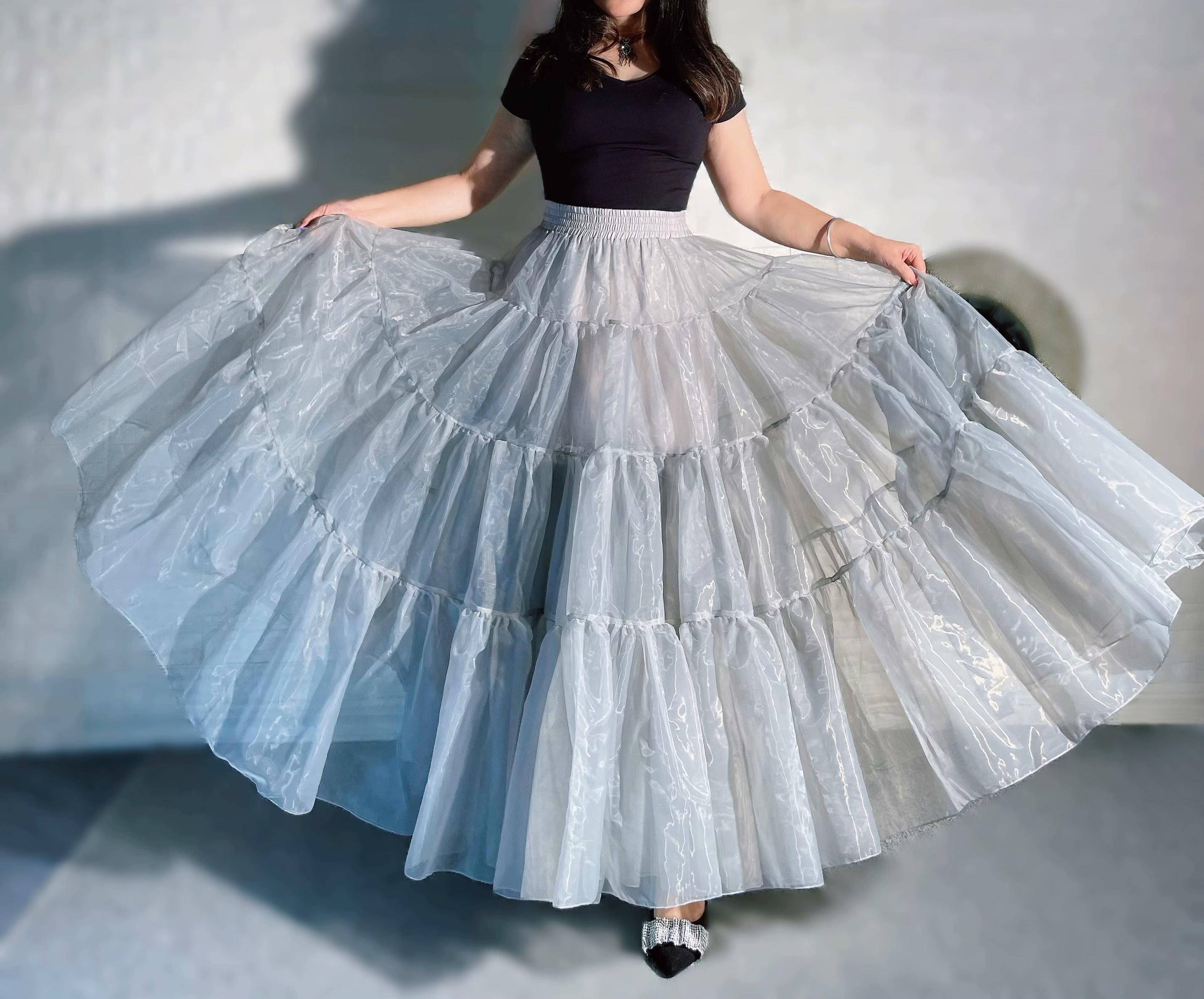 スカート Aopt ORGANZA FRILL LAYERED SKIRT - CREAM organdy