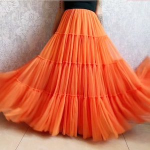 Classic Tulle Skirts, Women&#39;s A-Line High Waist Skirts, Boho Patchwork Skirts, Swing Skirts,Tulle Skirts, Dance Skirts,Tailored Tulle Skirts