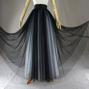 Black and white high-waisted skirt,A-Line layered tulle skirt,Vintage Versatile Skirt,Four Layered Tulle Skirt, Photography skirt,Mesh skirt