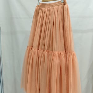 Orange adult knee length tulle skirt,Middle length tea length skirt,Wedding Bridesmaid Skirt,Tutu Tulle Prom Party,Customized skirt