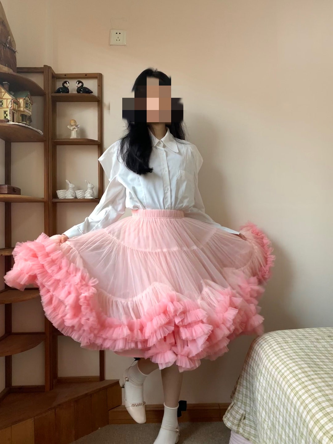 treatürself Rosemotif ribbon tulle skirt CATEGORY mini skirt | Treat ürself