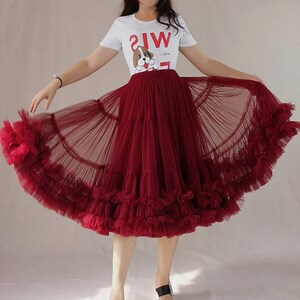 Wide Waistband Tulle Ruffled Skirt A-Line Dress Jade main image 1