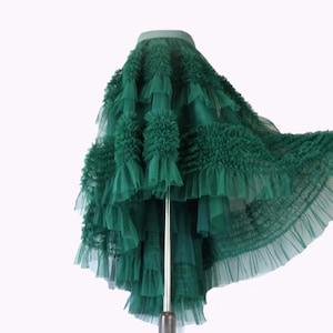 Front Short Back Long Tail Style,Beach Photoshoot Skirt,Irregular ruffled cake skirt,Mesh tulle with Train,Adult tulle skirt,Skirt plus size