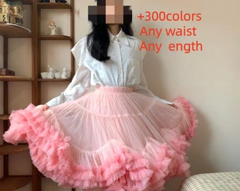 Jellyfish costume Tulle Skirt, Mix & Match Color Tutu Skirt, Women Layered Fluffy Midi Skirt, Elastic Waist Photo Shoot Wedding Guest Skirt
