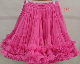 Falda de tul con volantes: tutú de corte A, talla grande, largo personalizado, color