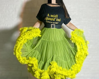 Falda de tul con volantes: Tutú de hada personalizado, falda de baile de talla grande