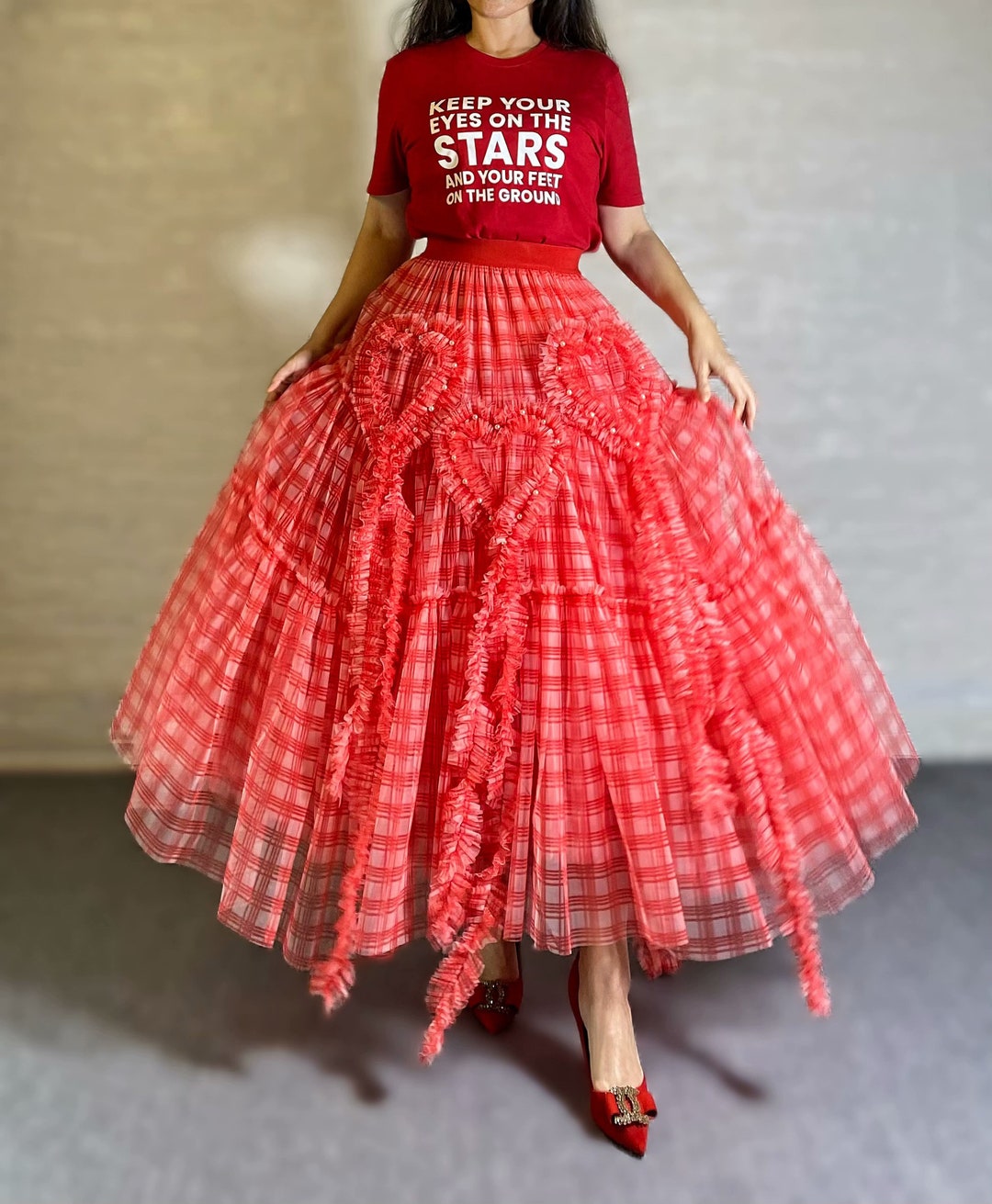 【INCHANT ME】Tartan Frill Wrap Skirt Layered Recommendation] Tartan Frill Wrap Skirt - INCHANT ME