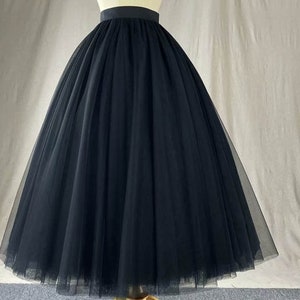 Classic full Tulle Skirt,A-Line layered tulle skirt,Vintage Versatile Black Skirt,Eight Layered Tulle Skirt,Wedding skirt,Photography skirt