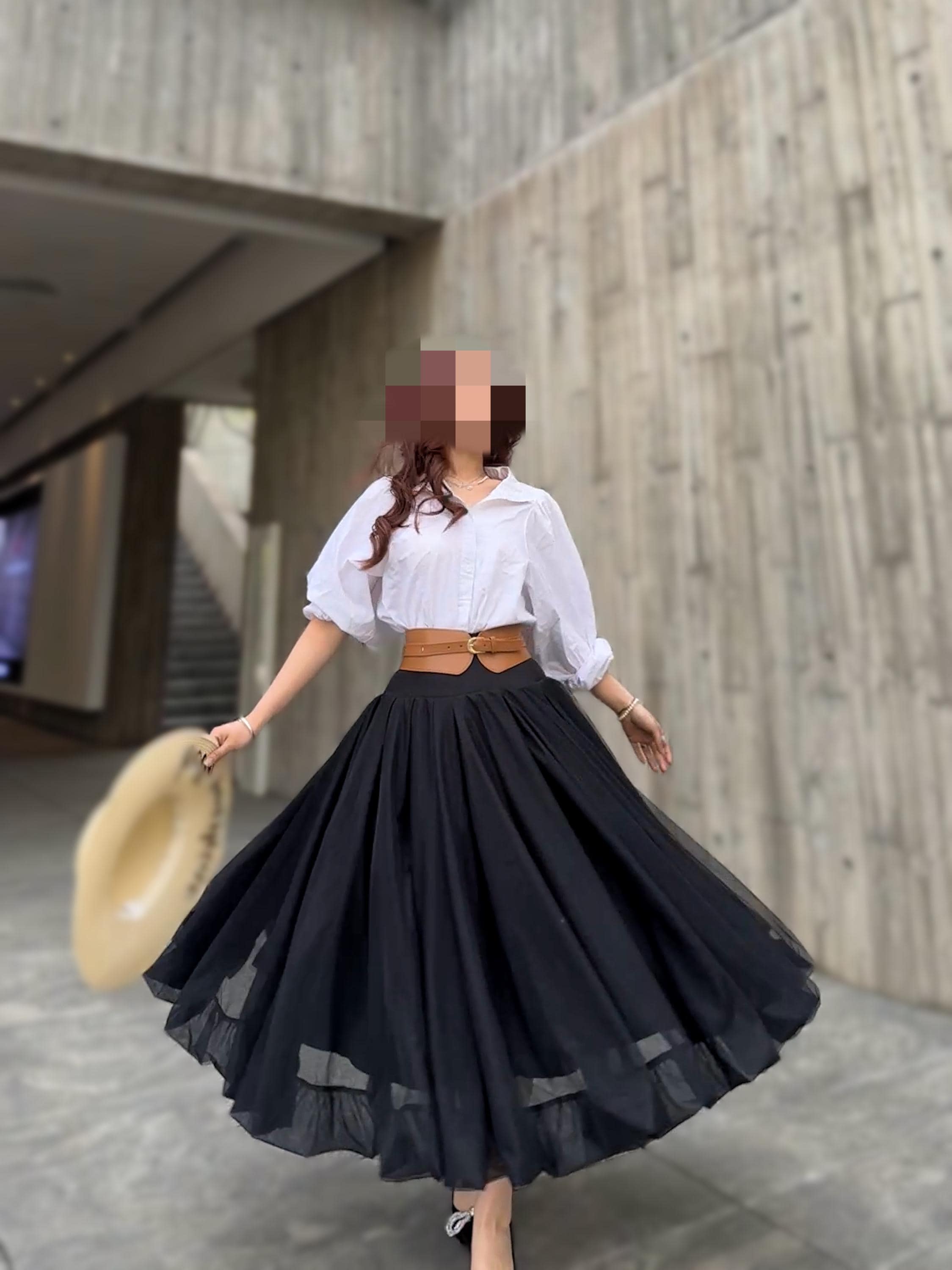 Handmade Black Tulle Maxi Skirt With Cotton Lining/custom Fit Soft