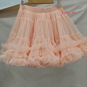 Spring and autumn A-line skirt,Plus size tulle mesh skirt,Ruffled Fairy tulle skirt,TuTu skirt,Children&#39;s dance skirts,Custom tulle skirt