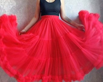 Jupe superposée en tulle : jupe de salon à volants dégradés Fairy Waltz