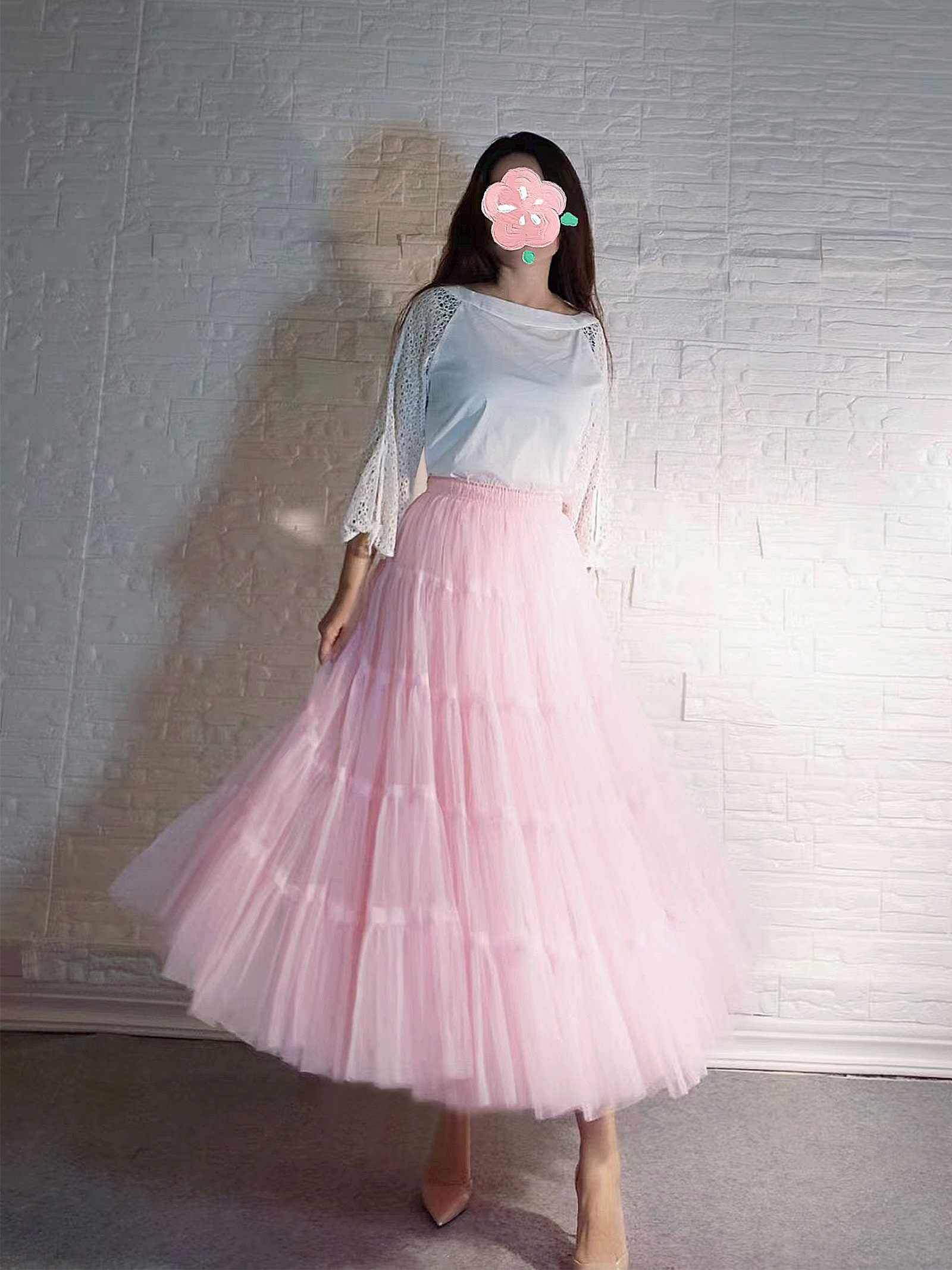 Classic Tulle Skirts, Women's A-line High Waist Skirts, Boho