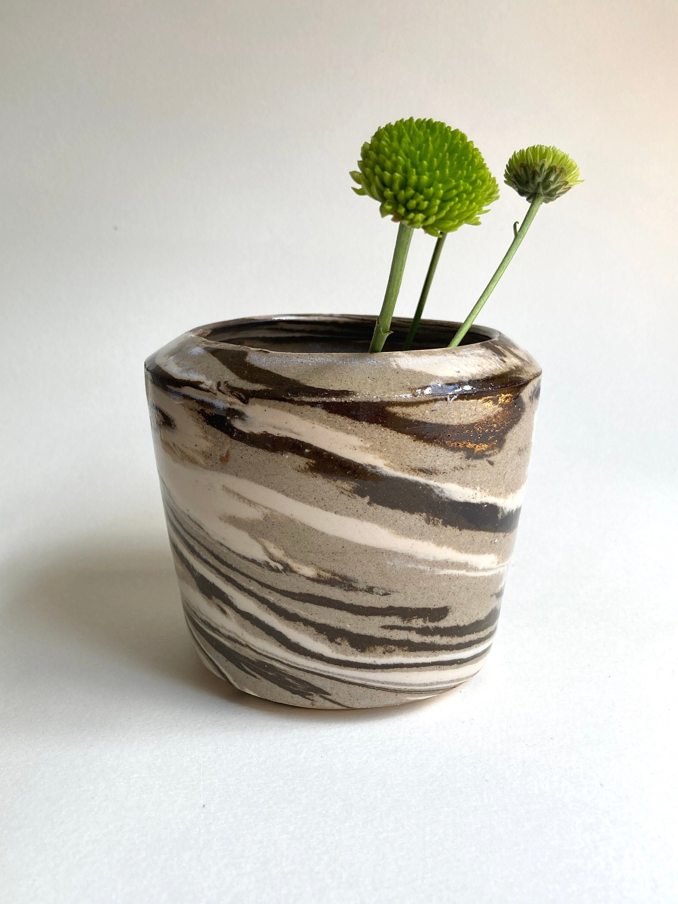 Marbled Clay Vase Hand thrown Ceramics Pottery 700 ml Etsy