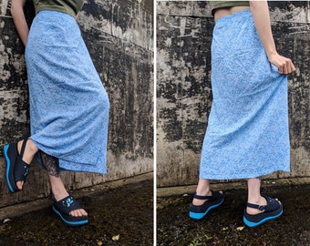 90s wrap skirt blue floral sarong