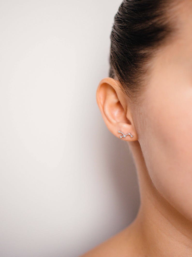 Virgo Aug 23 Sept 22 Zodiac Asymmetric Earrings 925 Silver GOLD virgo-aug-23-sept-22-zodiac-asymmetric-earrings-925-silver-gold
