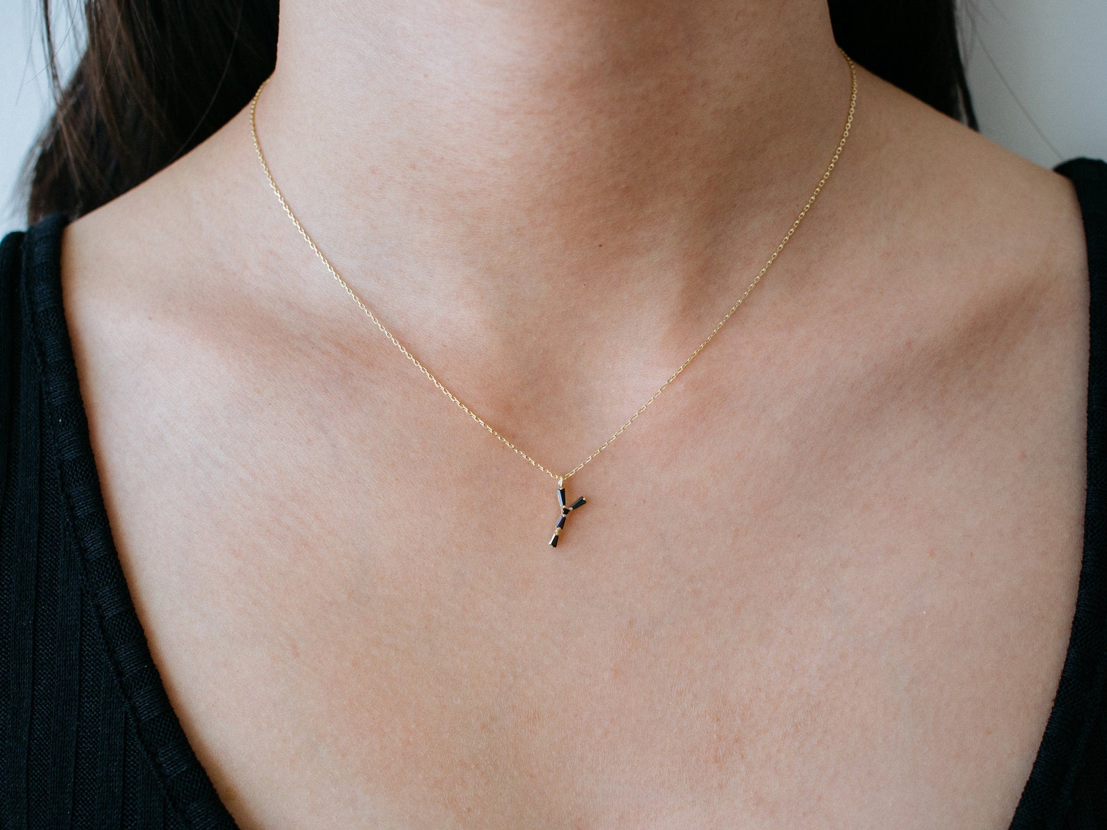 Monogram Y Alphabet Initial Necklace Letter Necklace 925 Etsy 日本