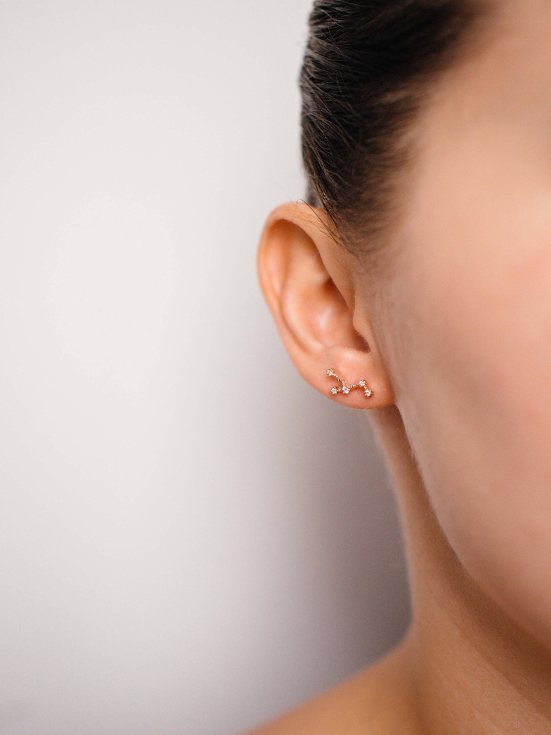 Virgo Aug 23 Sept 22 Zodiac Asymmetric Earrings 925 Silver GOLD virgo-aug-23-sept-22-zodiac-asymmetric-earrings-925-silver-gold
