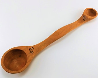 Two Headed Measuring Spoon (Wooden, Cherry Wood)