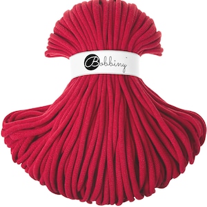 Bobbiny Braided Cord, &quot;Classic Red&quot; 3mm, 5mm, 9mm (108 yards/100m)