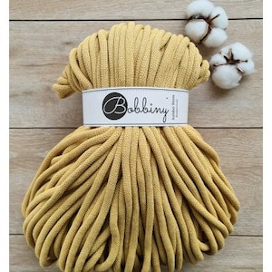 Bobbiny Braided Cord, &quot;Honey&quot; 3mm, 5mm, 9mm (108 yards/100m)