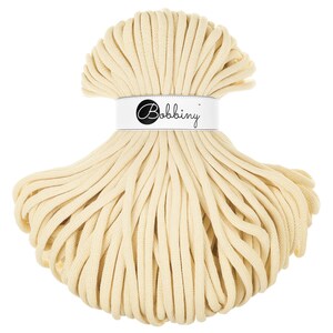 Bobbiny Braided Cord, &quot;Butter Yellow&quot; 3mm, 5mm, 9mm (108 yards/100m)